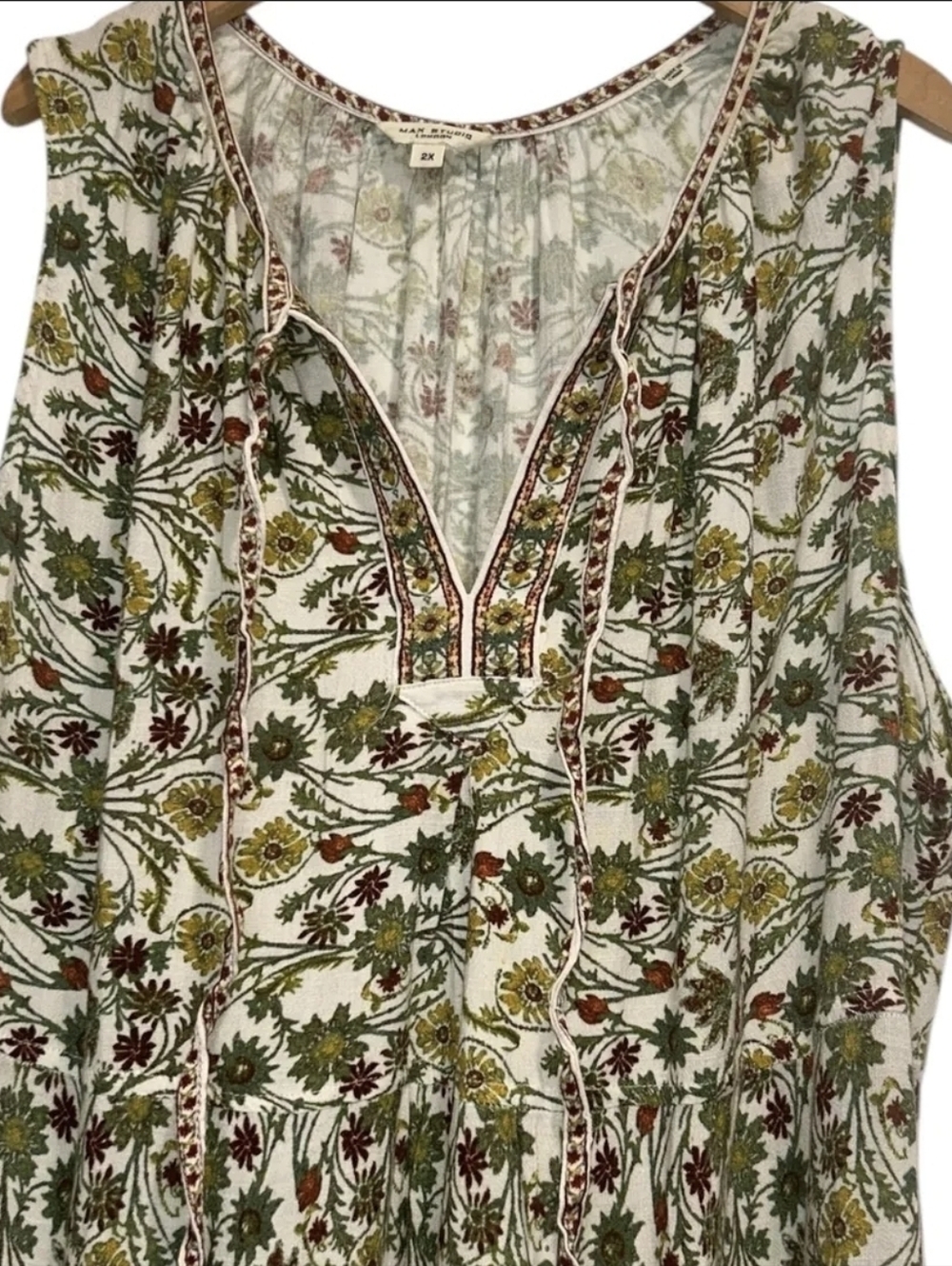 Max Studio Boho Sleeveless Floral Maxi Dress, Size 2X - Picture 4 of 8